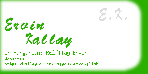ervin kallay business card